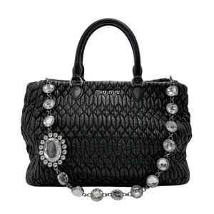 Miu Miu Matelass Leather Handbag Black